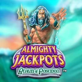 Almighty Jackpots – Realm of Poseidon online game logo by Novomatic on grambets.nl